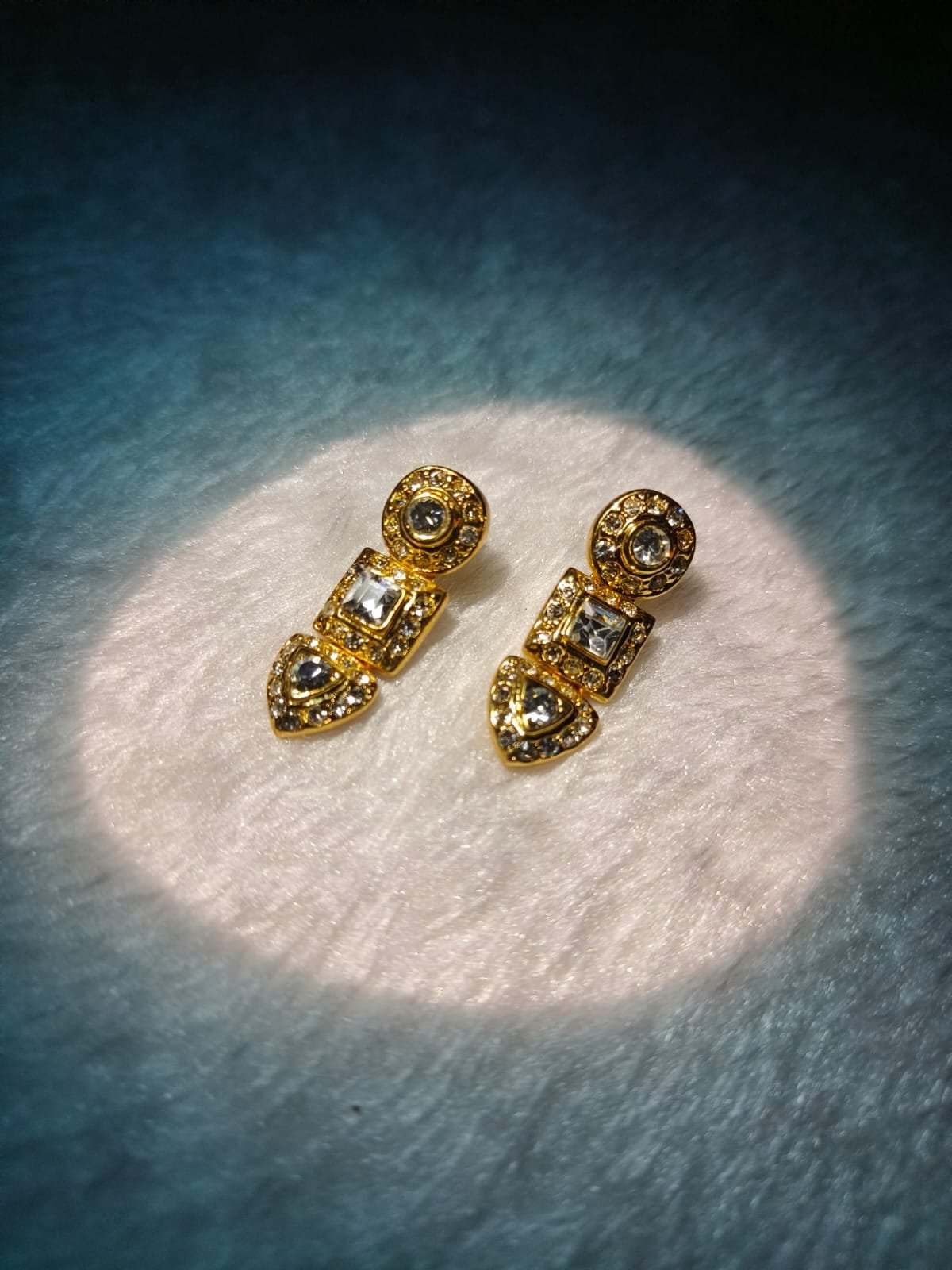 Geometric Crystal Drop Earrings